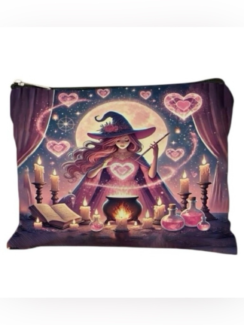 Witch Love Spell Makeup Bag Cosmetic Case  9.9”x 6.7” Zipper Pouch NWOT